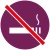pictogram van een sigaret met daar doorheen een roken verboden-streep